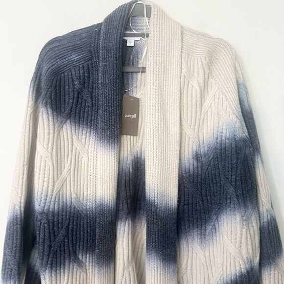 J. Jill Pure Jill Hand Painted Open Cardigan Sweater XL - Picture 2 of 9